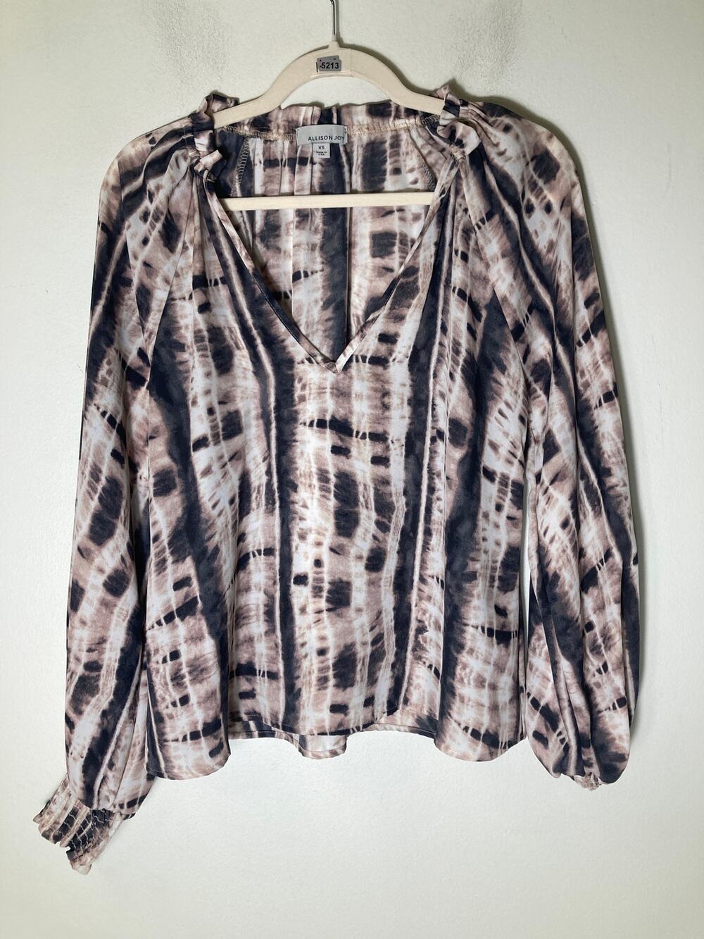 Allison Joy Black and Brown Long Sleeve Tie Dye Sz XS